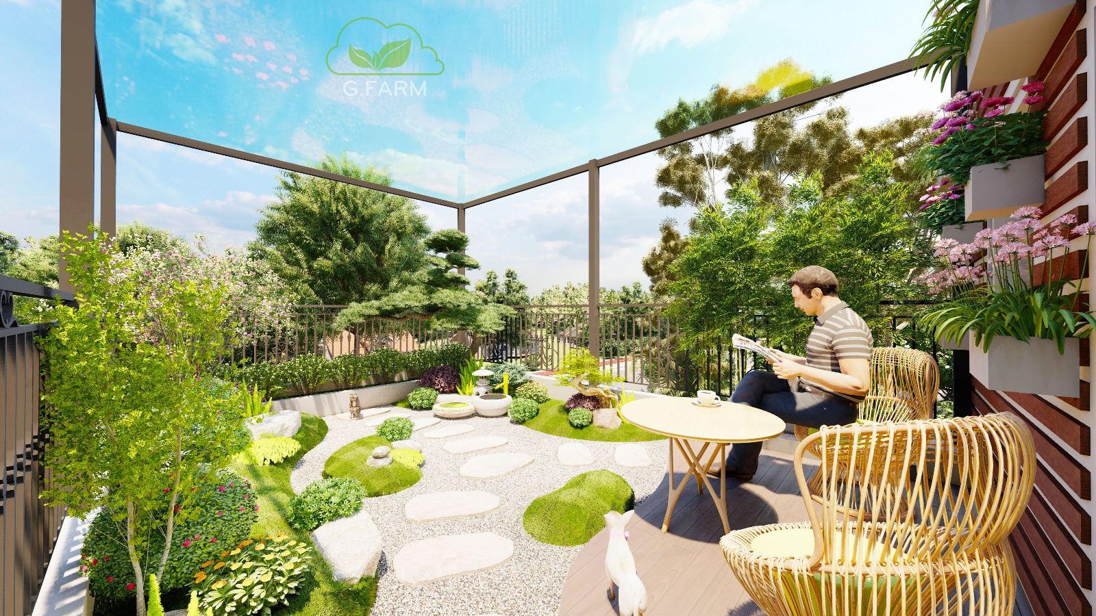 Thiết kế vườn nhật trên sân thượng
