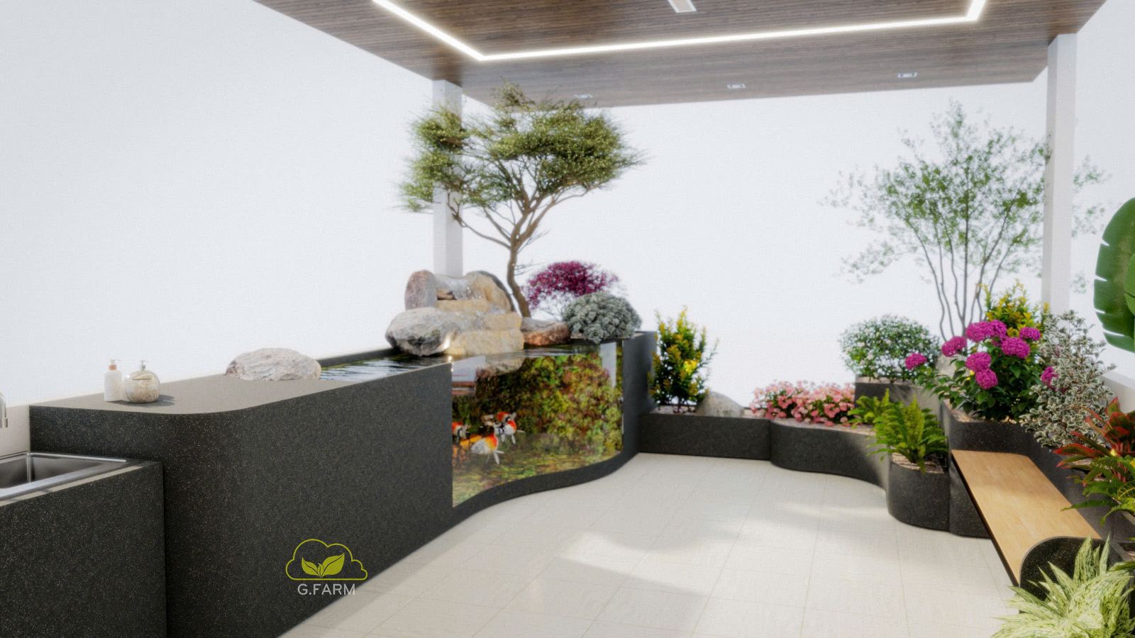 Vườn sân thượng đẹp