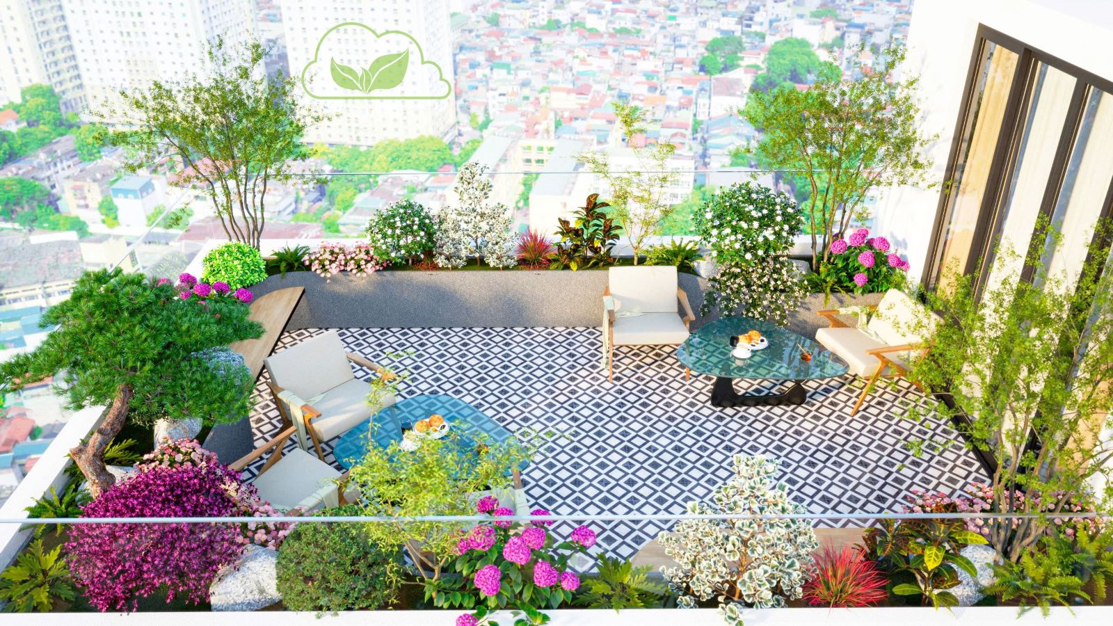 Vườn sân thượng đẹp