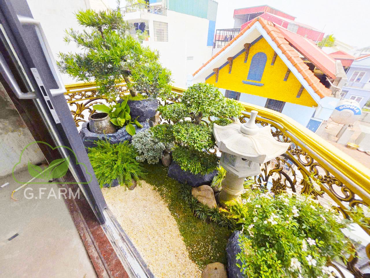 Thiết kế ban công vườn Nhật phố Tư Đình 