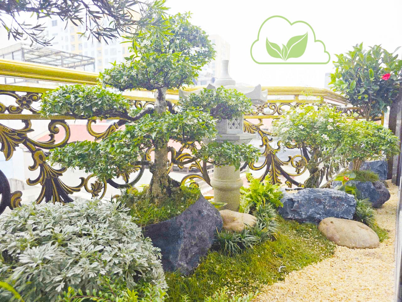 Thiết kế ban công vườn Nhật phố Tư Đình 