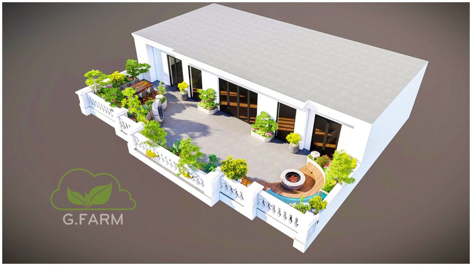 Vườn sân thượng đẹp