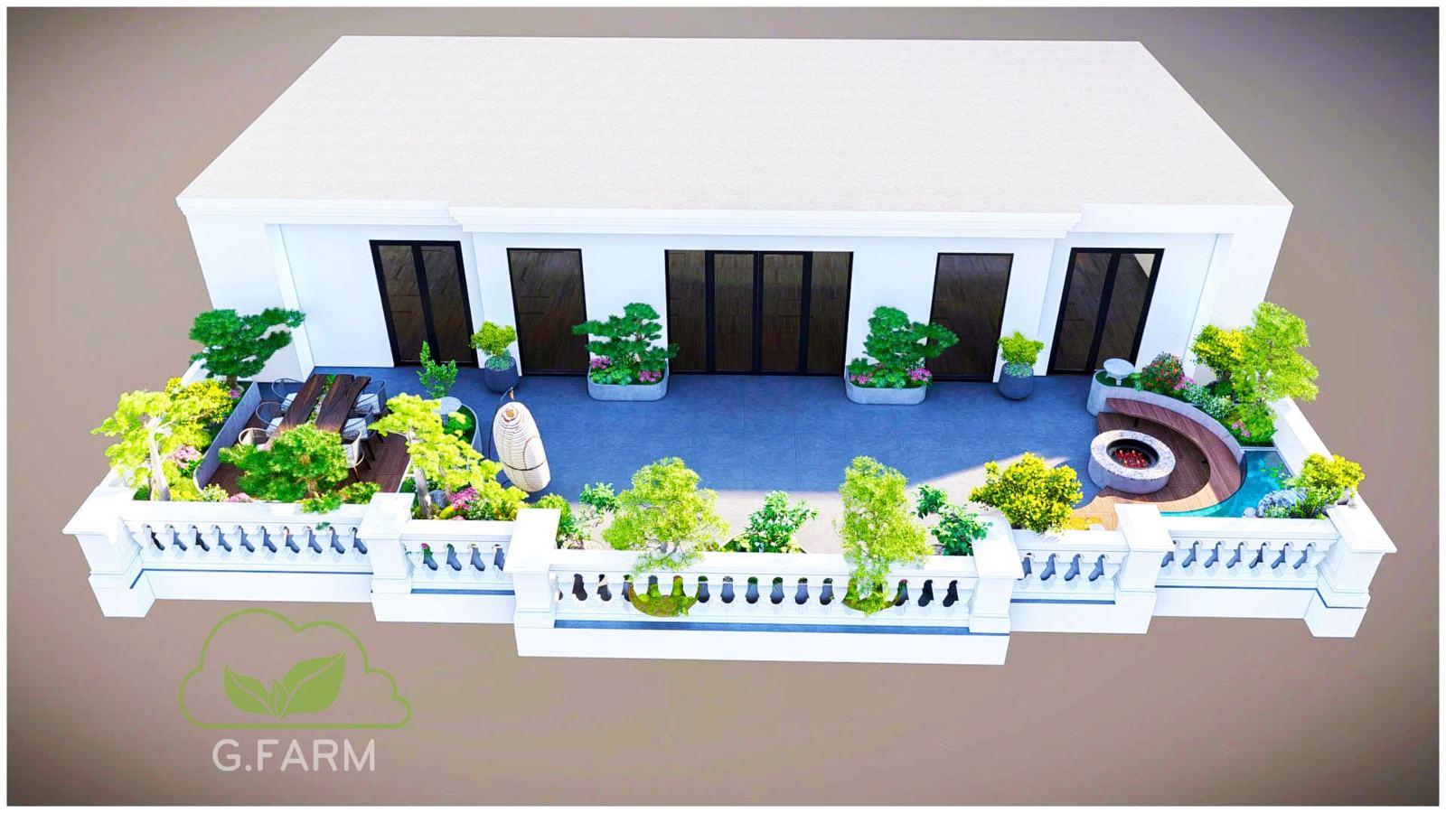 Vườn sân thượng đẹp
