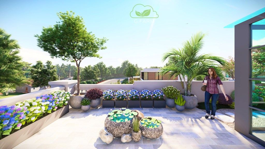 Thiết kế vườn sân thượng nhà phố Lê Ngọc Hân- Hà Nội