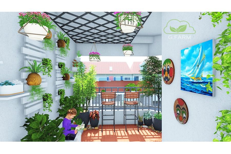 Mẫu thiết kế Ban công - Phong cách Phối hợp (Mã GF42)