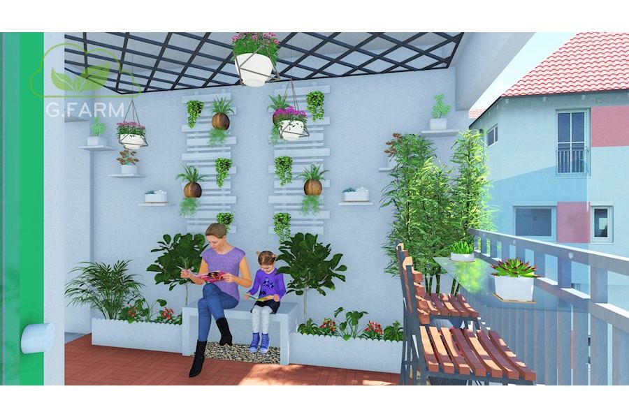 Mẫu thiết kế Ban công - Phong cách Phối hợp (Mã GF42)