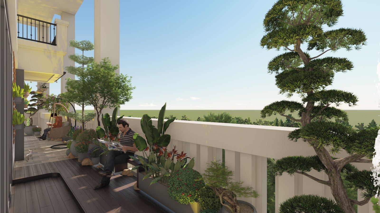 Vườn tiểu cảnh penthouse chị Phương Roman Plaza