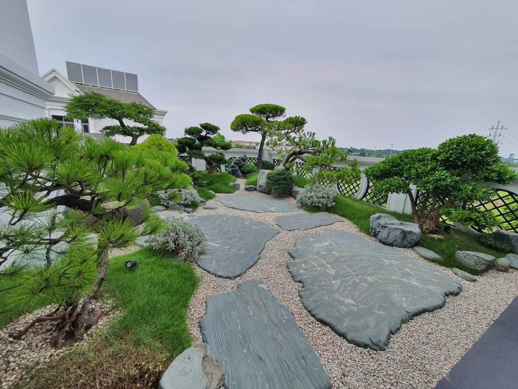 Vườn Nhật trên sân thượng Greenbay Mễ Trì